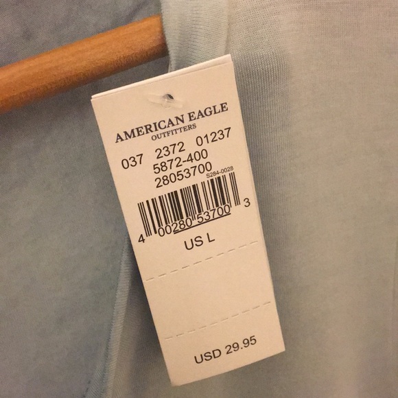 American Eagle Blue Tie Up T-Shirt - Picture 5 of 5